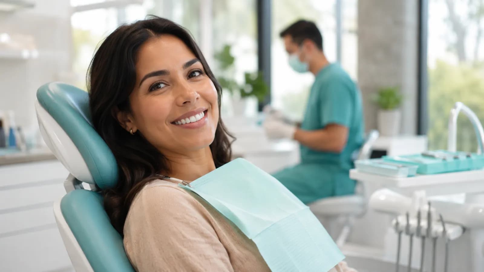 Paciente sonriendo después de su consulta
